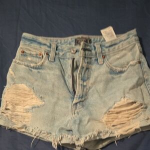 Abercrombie & Fitch Light Blue Denim Shorts